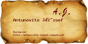 Antunovits József névjegykártya