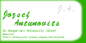 jozsef antunovits business card